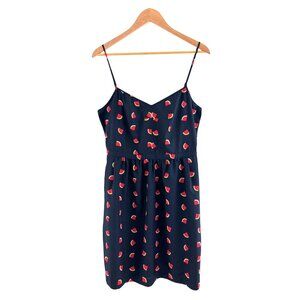 J.Crew‎ Navy Blue Watermelon Print Cami Dress w/Pockets Size 12 Spring Summer